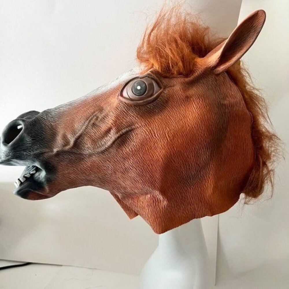 Horse Latex Mask Brown Horse Mask Halloween mask